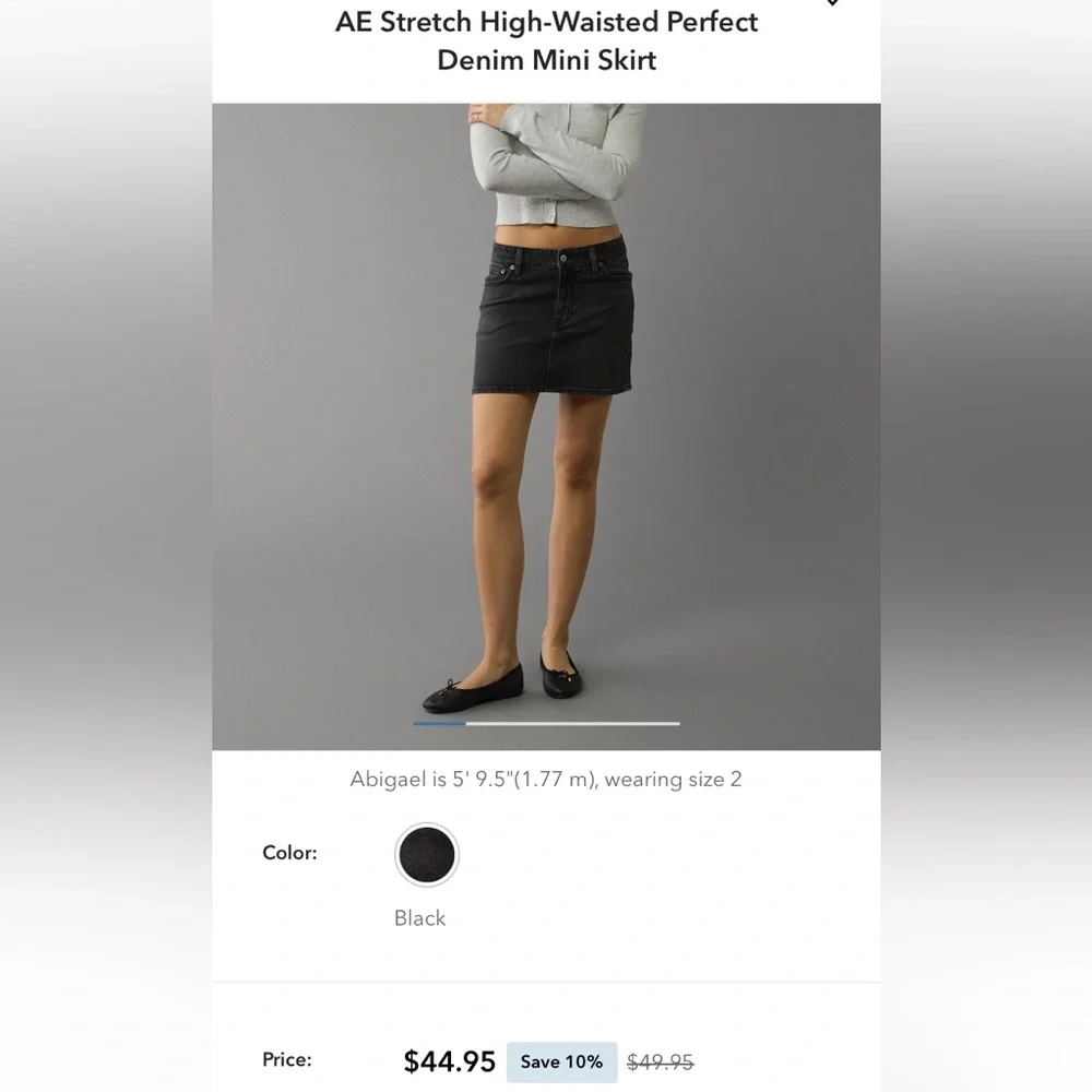 NWOT - American Eagle Outfitters Black Jean Skirt